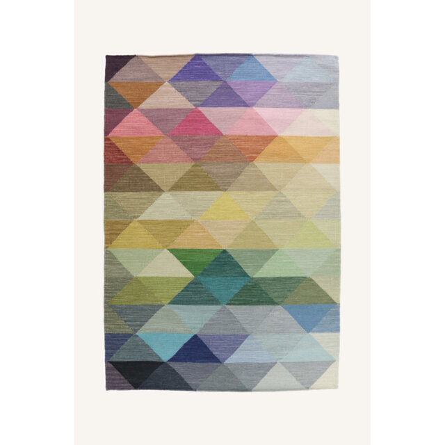Park Flatweave Wool Blue/Yellow/Pink Rug