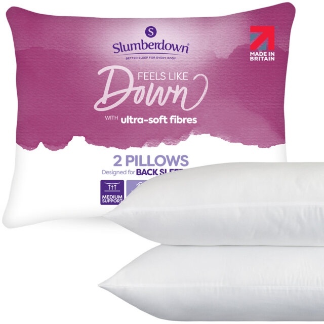 Feels Like Down Medium Support Back Sleeper Machine Washable Pillow