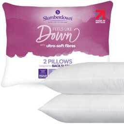 Feels Like Down Medium Support Back Sleeper Machine Washable Pillow