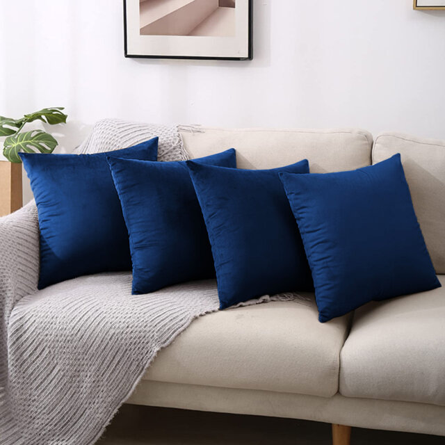 Square Luxury Velvet Throw Cushion Covers for sofa, couch set of 4