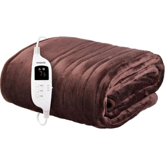 Emperial Heated Throw - Electric Heated Blanket, Machine Washable Soft Fleece with Digital Remote, Timer & 9 Heat Settings - Navy