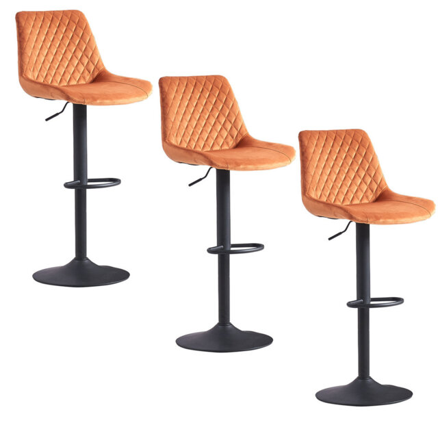 Aaminah Swivel Adjustable Height Velvet Bar Stool