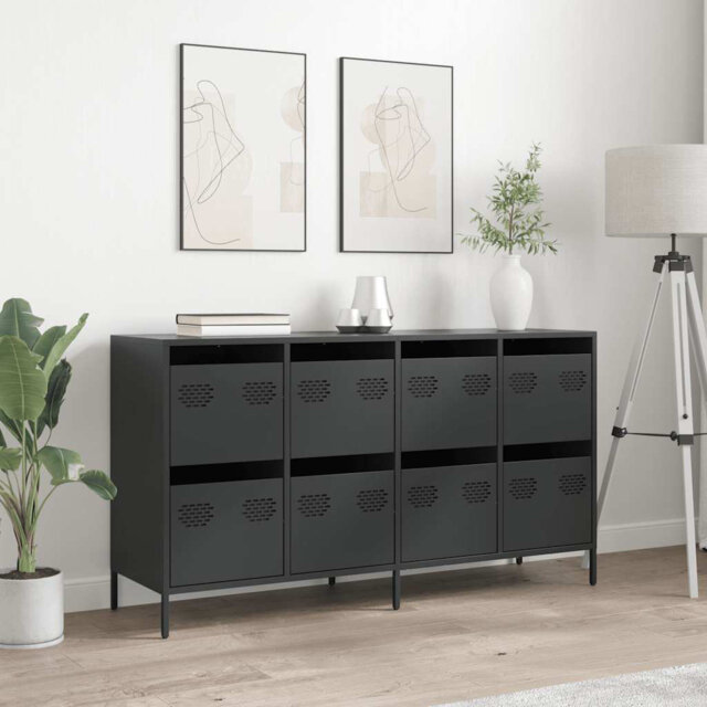 Sideboard Mustard Yellow 135X39x73.5 Cm Cold-Rolled Steel