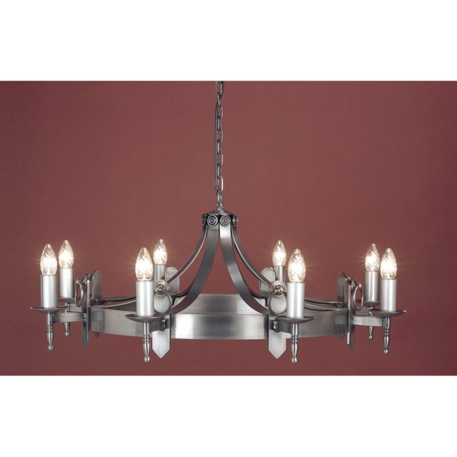 Grandfield 8 - Light Waggon Wheel Chandelier