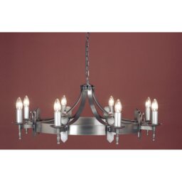 Grandfield 8 - Light Waggon Wheel Chandelier