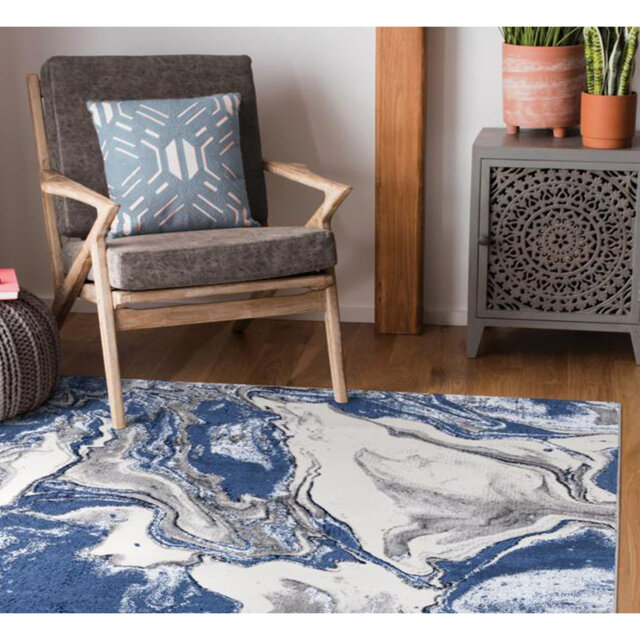 Luxury Modern Living Room Rugs Beautiful Stylish Design Area Rugs Hallway Runner Rugs Navy