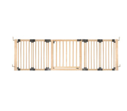 Wooden Multi Panel Room Divider, Natural Wood, 76cm Tall