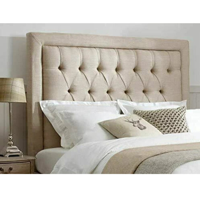 Upholstered Headboard With Atn Bumper Buttons In Turin Fabric