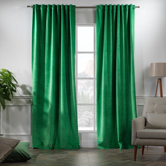 Velvet Blackout Tab Top Single Curtain Panel