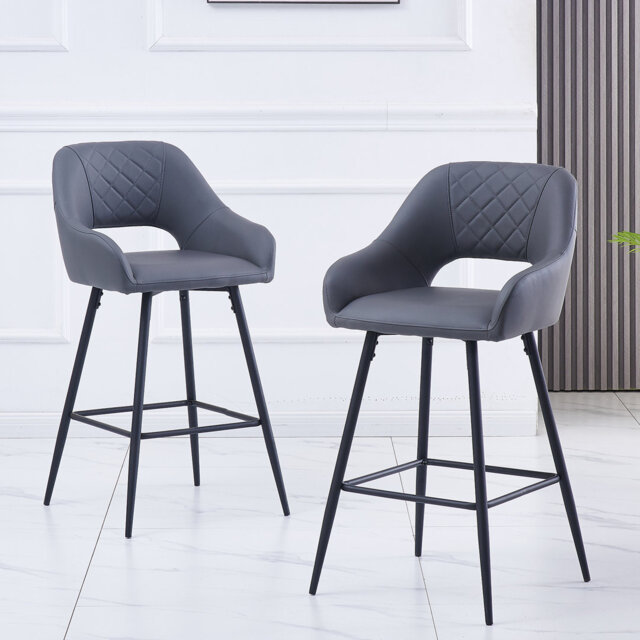 Cowles 67cm Faux Leather Upholstered Arm Bar Stool