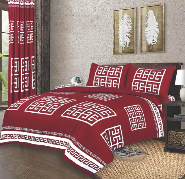 Greek Design Microfiber Bedding Set â Soft, Wrinkle-Resistant & Breathable â Includes Duvet Cover, Fitted Sheet & Pillowcases
