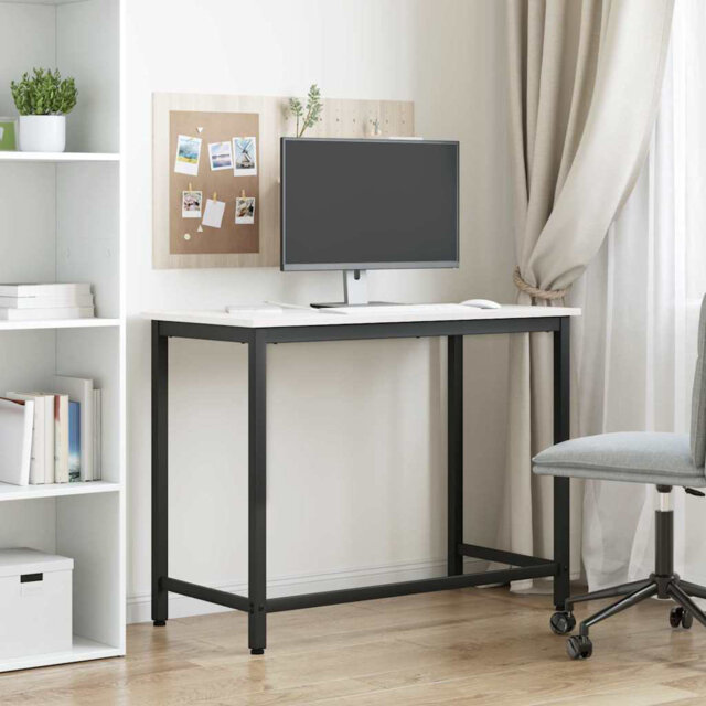 Table Engineered Wood And Steel Work Desk Modern Home Living Room Study