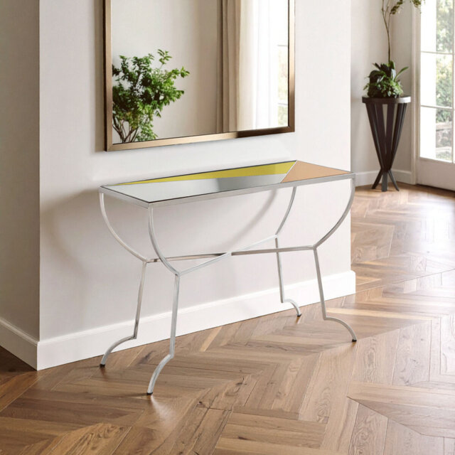 102cm Glass Top Console Table