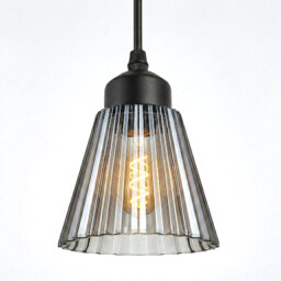 9.5cm H Glass Cone Lamp Shade in Silver