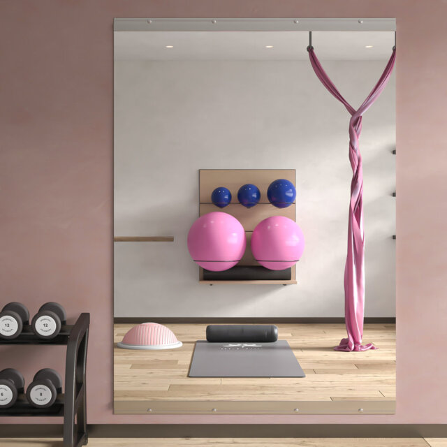 Home Gym Mirrors 140x52cm -2 Pcs Large Full Body Mirror For Yoga, Large Wall Mirror Full Length For Fitness, Garage, Dance Studio, 0.16in Tempered Gla