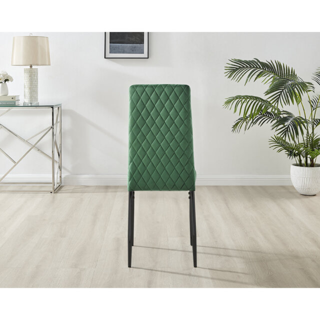 Bekircan Halo Pedestal Round Dining Table Set With 4 Luxury Velvet Dining Chairs - Modern Design
