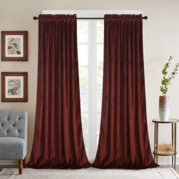"52""W Burnt Ochre 2 Panels Luxury Decor Blackout Curtains Drapes"