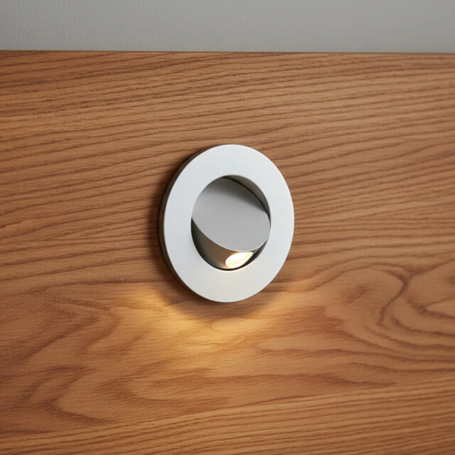 UltraBeam 3 Watt Silver Bedroom Recessed Reading Light Wall or Headboard - Tilt Switch