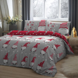 Gnome For Christmas Cotton Duvet Cover Set with Pillowcases Included