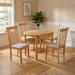 Ankrum Extendable Drop Leaf Solid Oak Dining Table