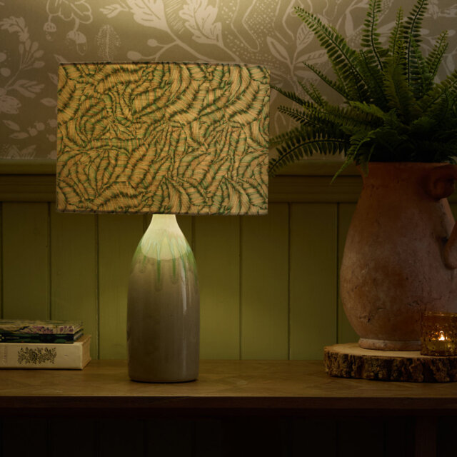 Narvi Jade Table Lamp & Musa Kiwi Eva Multicoloured Shade
