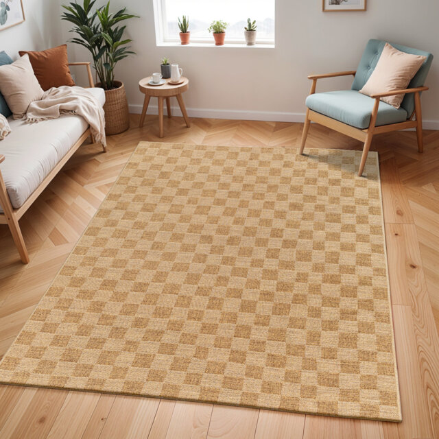 Nemrin Indoor & Outdoor Boho Jute-Look Rug Tan/Brown