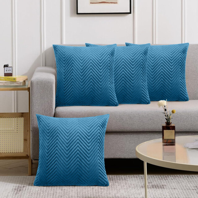 Luxury Embossed Velvet Cushion Cover (Pack Of 4)