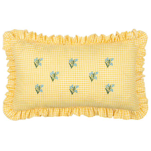 Les Petite Fleurs Floral Yellow Rectangular Cushion