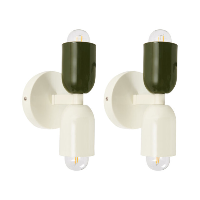 Set of 2 Wall Lamps TOPI Metal Off-White