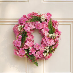 Artificial Pink Floral Blossom Wreath