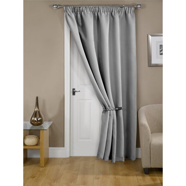 Cali Pencil Pleat Blackout Door Curtain Single Panel