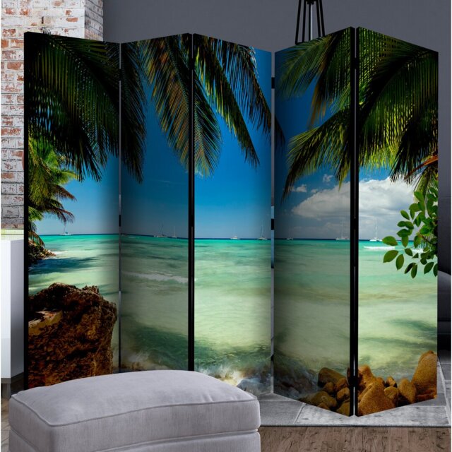 Giannini 225cm W x 172cm H 5 - Panel Solid Wood Folding Room Divider