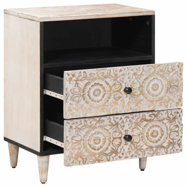 Bed Cabinet With Drawer Solid Mango Wood Bedside Cabinet Rectangular