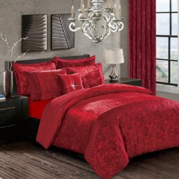 Santiago 3 Piece Crushed Velvet Duvet Cover Set Ultra Soft Luxurious and Easy Care Bedding