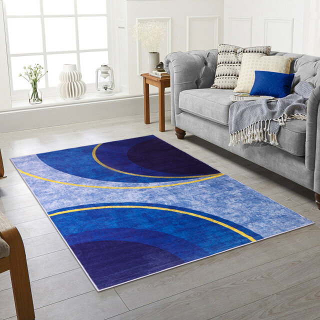 Brusch Machine Tufted Navy Rug