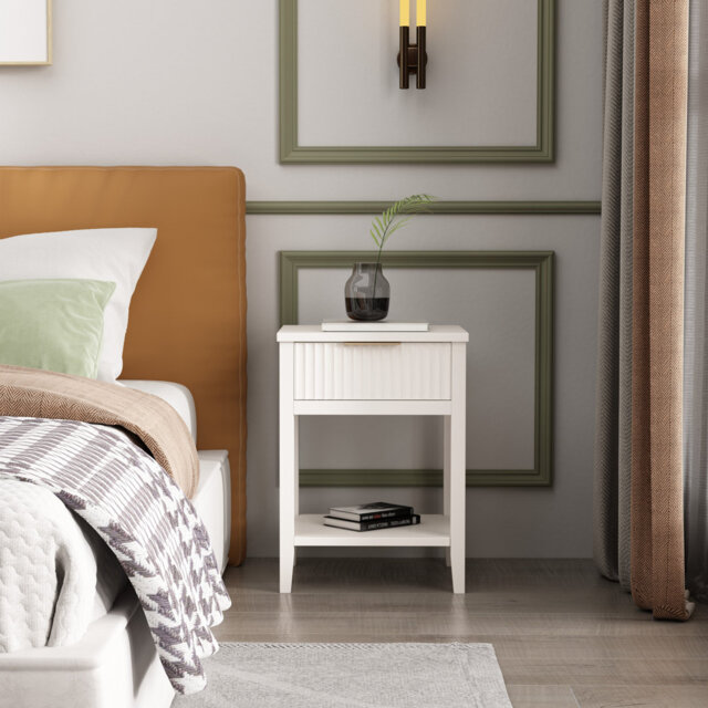 Abriela Solid + Manufactured Wood Bedside Table