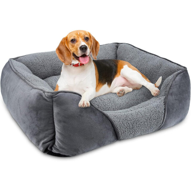 Dog Bed Medium, Super Soft Rectangle Orthopedic Pet Bed With Anti-Slip Base, Anti-Anxiety, Washable Durable Calming Bed For Teddy, Corgi, Chihuahua, G