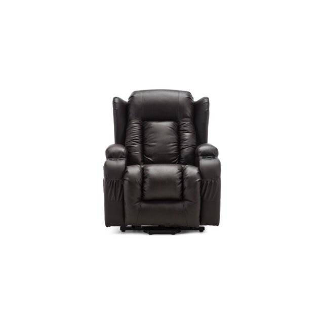 Leather Match Electric Lift Assist Recliner with Heat and Massage
