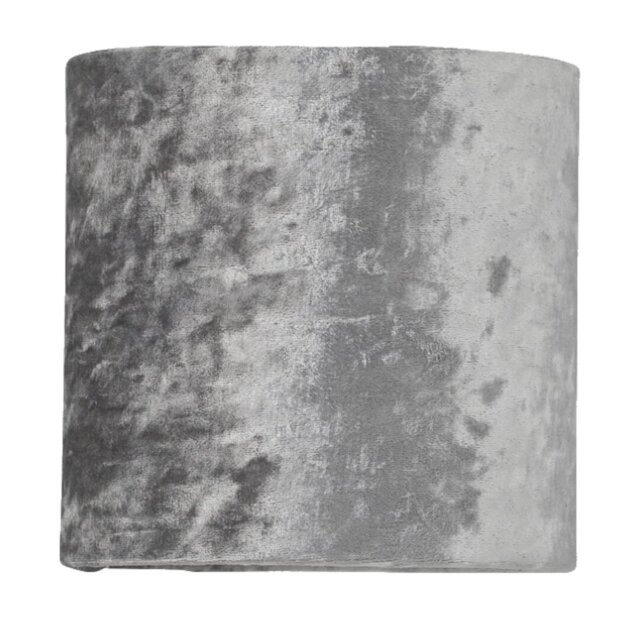 15cm H Velvet Drum Lamp Shade (Uno) in Gray