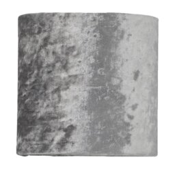 15cm H Velvet Drum Lamp Shade ( Uno ) in Grey