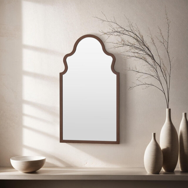 Bagneux Moroc Arch Wood Framed Wall Mounted Accent Mirror