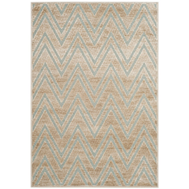 Vernie Taupe/Aqua Area Rug