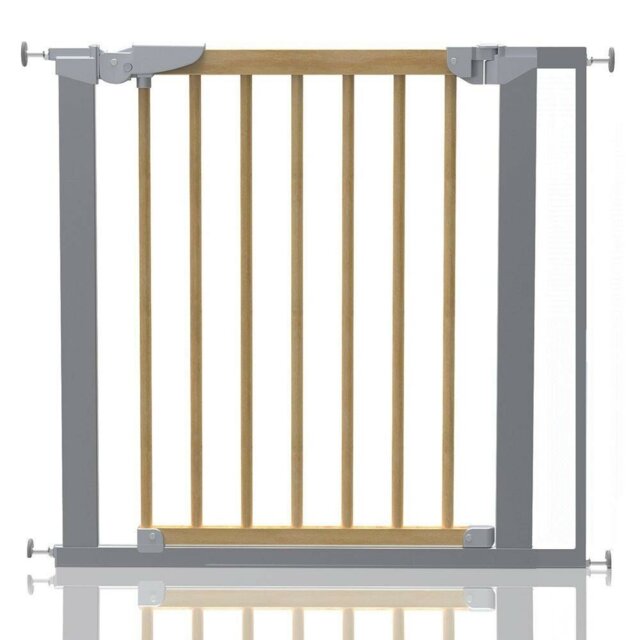Beechwood and Metal Safety Baby Gate