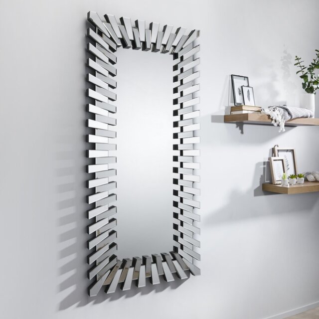 Barston Luxury Hallway - Glass Framed Wall Mounted Hollywood Mirror