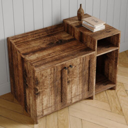 Cat Litter Box Enclosure Furniture, Hidden Litter Box Cabinet, Indoor Wooden Cat Washroom with Storage, Pet House, Dog Proof Hideaway Kitty Covered Li