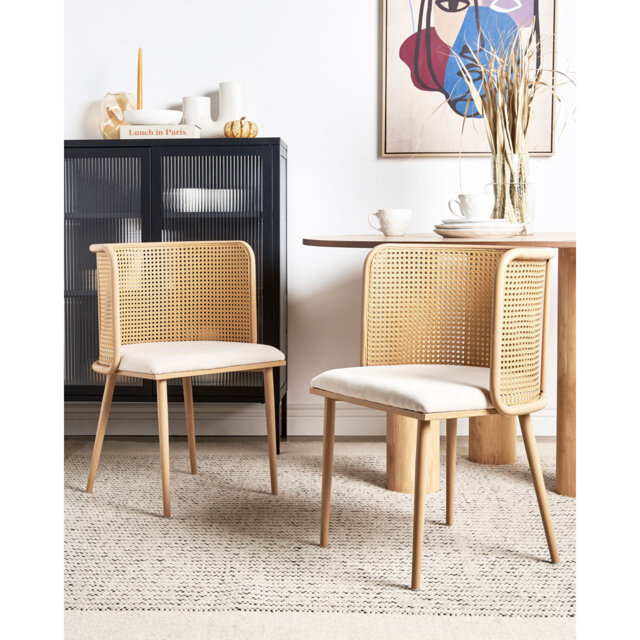 Set of 2 Metal Dining Chairs Light Wood Alnora