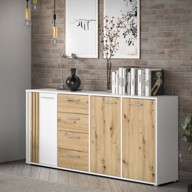 3 Door, 4 Drawer Large Sideboard, 179,4 cm W x 82,3 cm H x 34 ,3 cm D