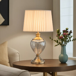 Wausa 58cm  Antique & Amber Glass Classic Table Lamp