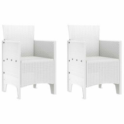 Garden Chair 2 Pcs White 53 X 49 X 85 Cm PP