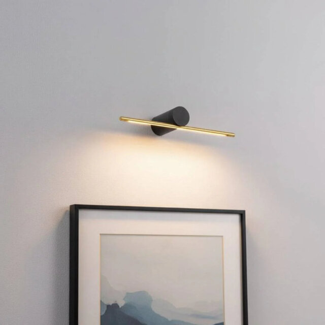 UltraBeam 6 Watt LED Black and Gold Finish Picture Wall Light 500mm Wide